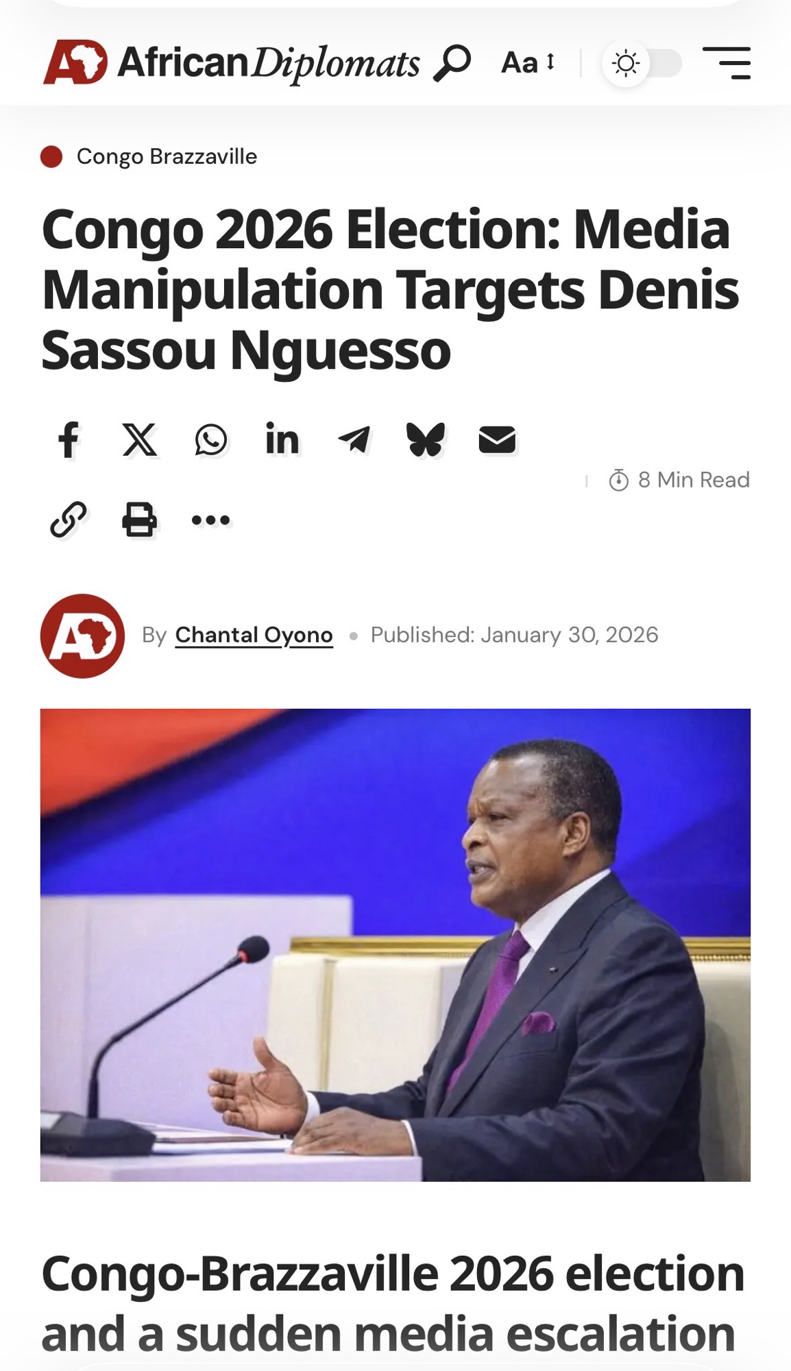 Africandiplomats.com ou le loup qui crie au loup : Un faux média au service de Sassou Nguesso, avec des relents de propagande russe